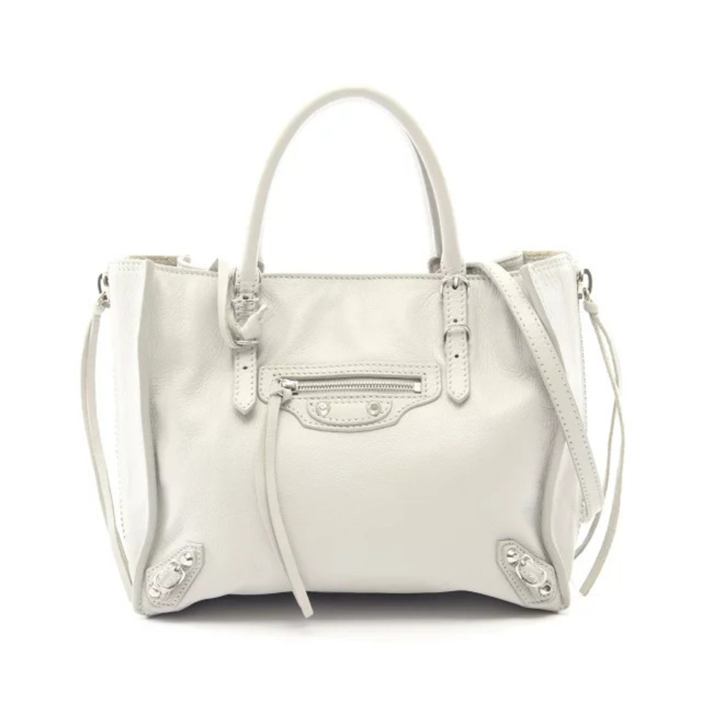 Balenciaga The Paper Handbag Leather Gray